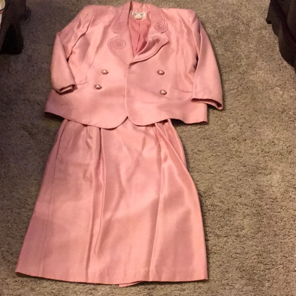 Two piece pink Sunday best suit